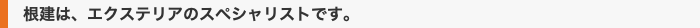 根建は、エクステリアのスペシャリストです。